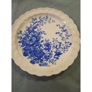 Taylor Smith Taylor Blue Floral Scalloped Bread Butter Plate 6.25 Inch Vintage